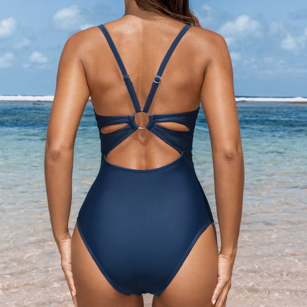 Cupshe Royal Blue Cutout One Piece Swimsuit